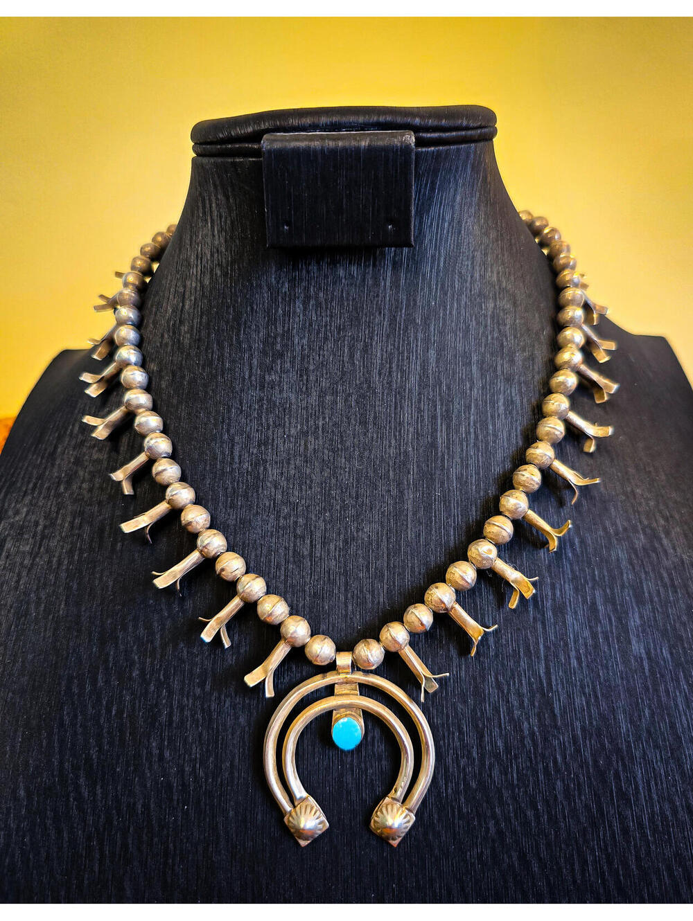 Vintage Navajo Native Squash Blossom Necklace